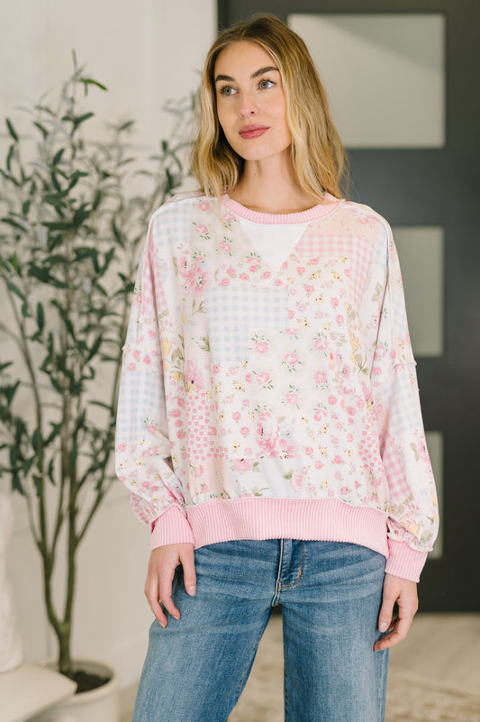 A Little Bias Printed Patchwork Top