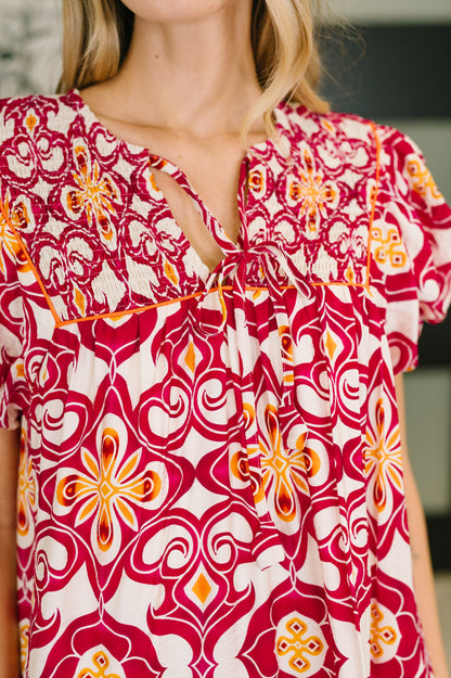 Don't You Go Away Balloon Sleeve Dress