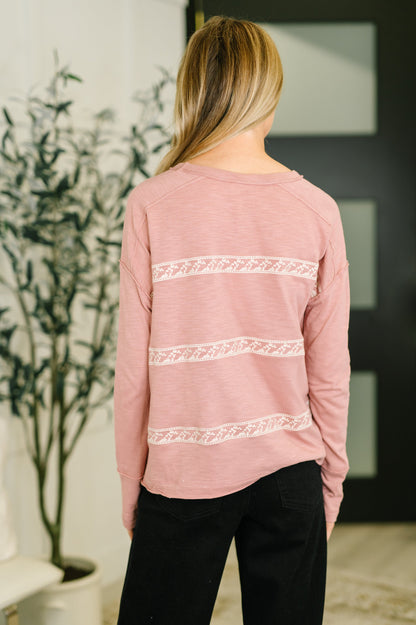 Down to Every Detail Drop Shoulder Long Sleeve in Dusty Rose