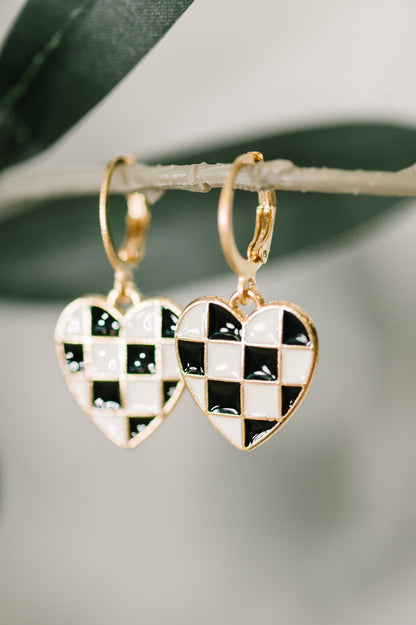 Heartbreaker Check Dangle Earrings