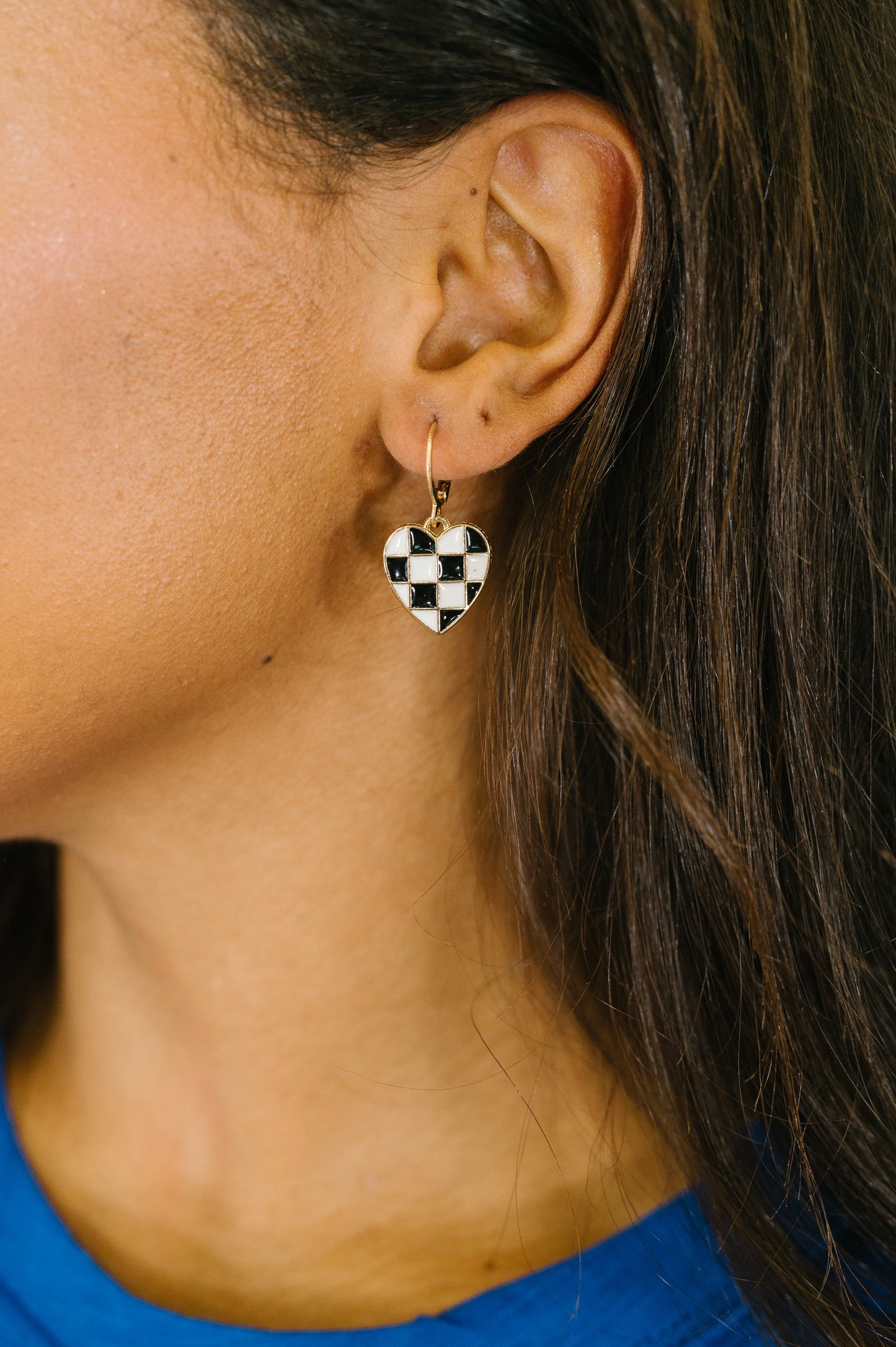 Heartbreaker Check Dangle Earrings