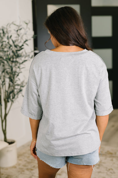 It's All You Oversized Tunic Top in Grey