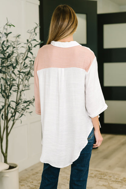 Like You Do Dual Toned Button Down