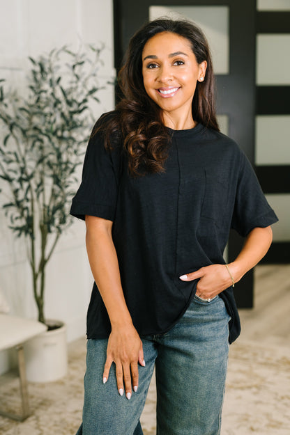 The Layback Relaxed Basic Tee in Black