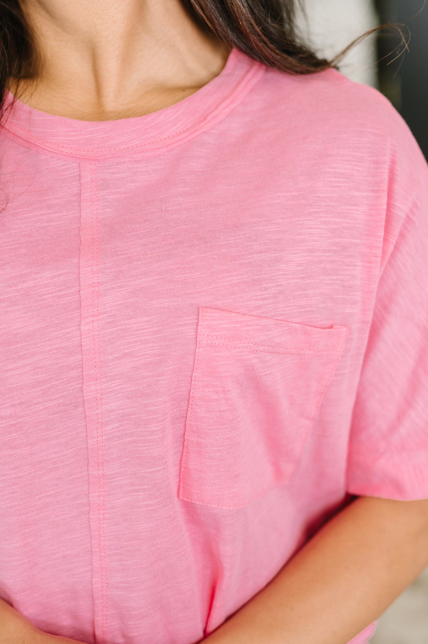 The Layback Relaxed Basic Tee in Pink