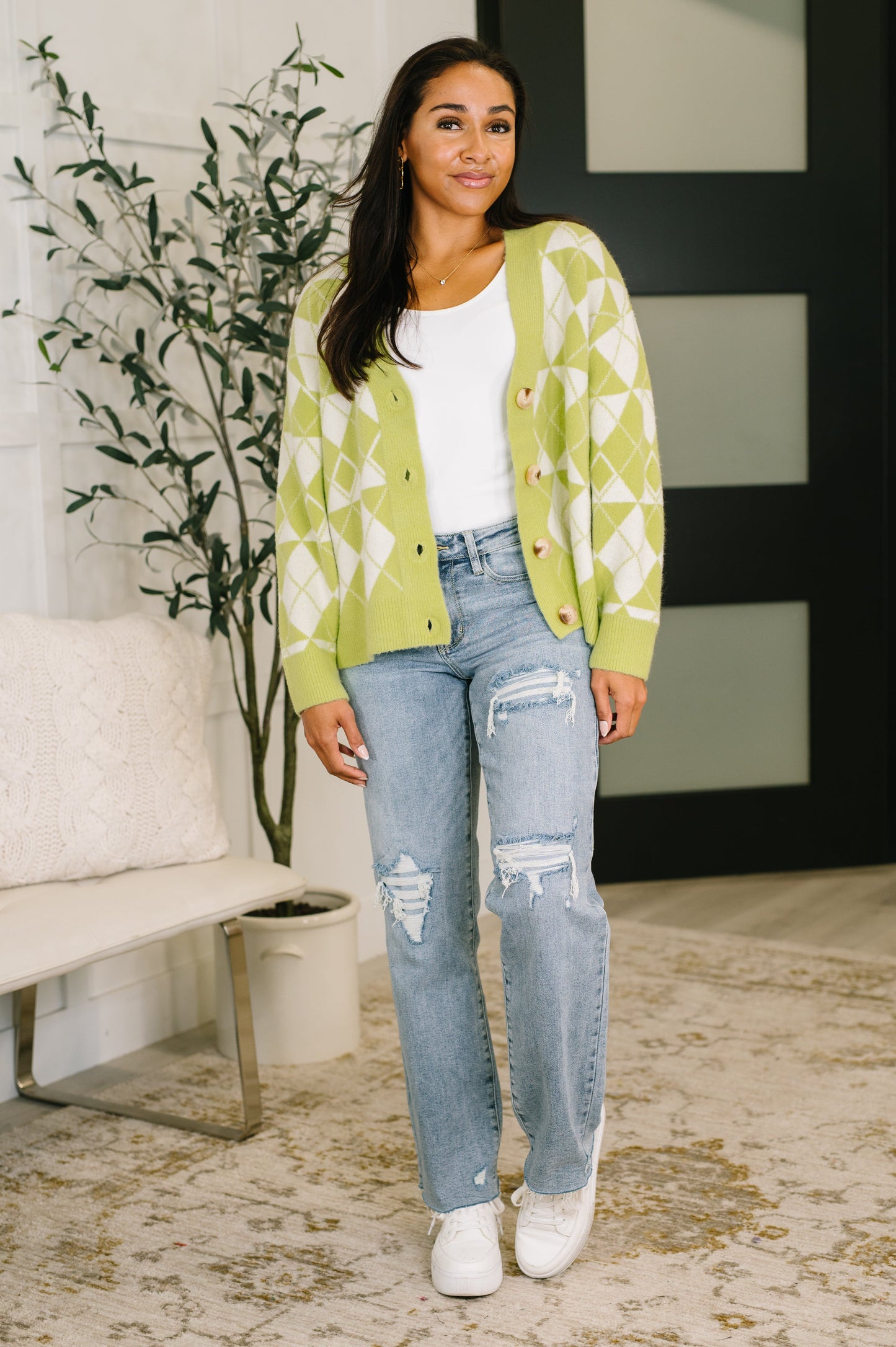 Up, Up and Away Argyle Cardigan