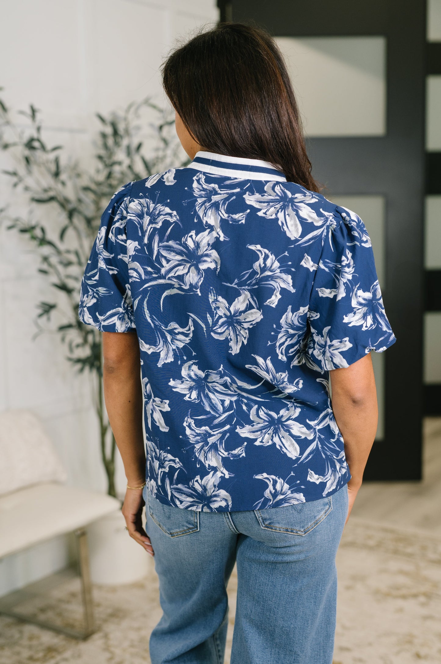 Wheels Are in Motion Puff Sleeve Floral Blouse